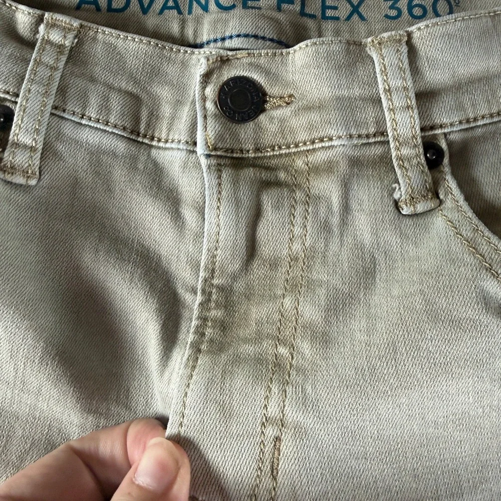 Arizona Jean Co Mens Slim Fit Advance Flex 360 Khaki Tan Pants 32x30 0175